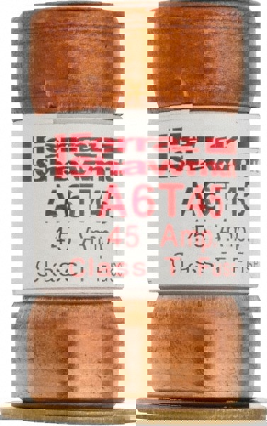 Cylindrical Fast-Acting Fuse: T, 45 A, 20.6 mm Dia